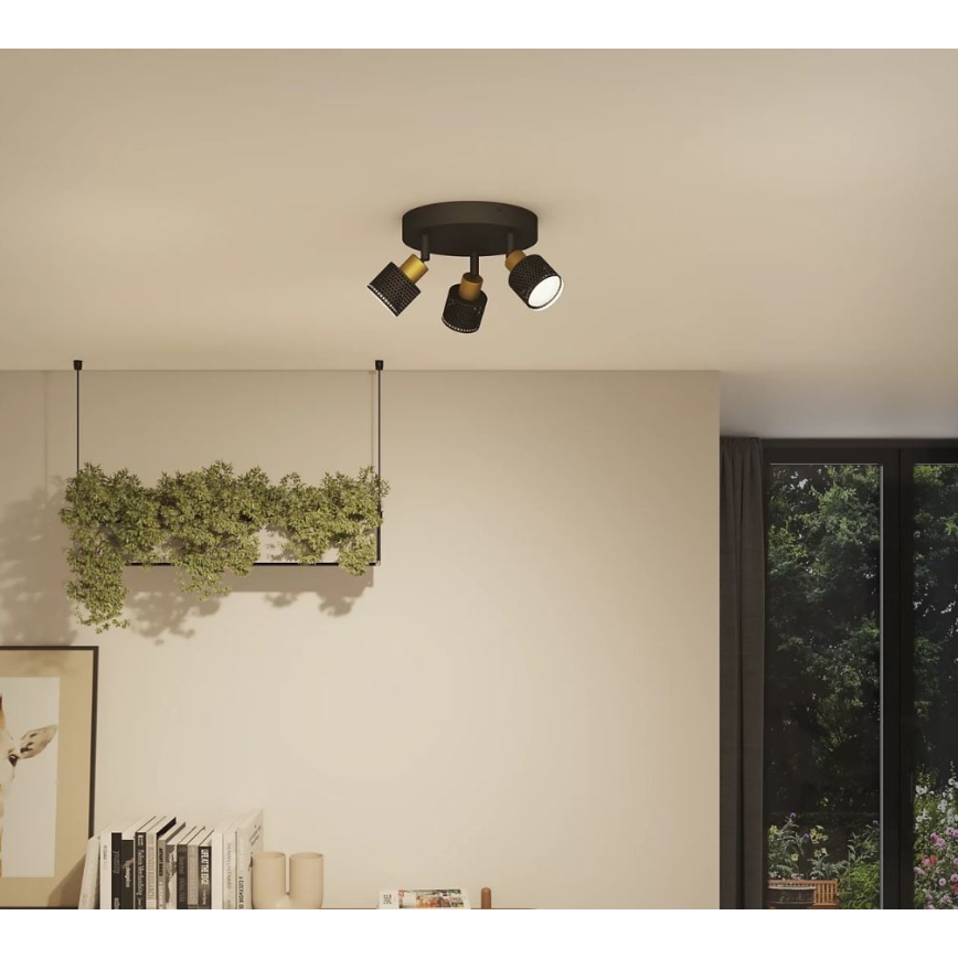 Philips - Φωτιστικό σποτ NIALL 3xGU10/5W/230V μαύρο/χάλκινο