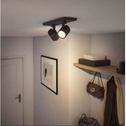 Philips - Φωτιστικό σποτ RUNNER 2xGU10/20W/230V μαύρο
