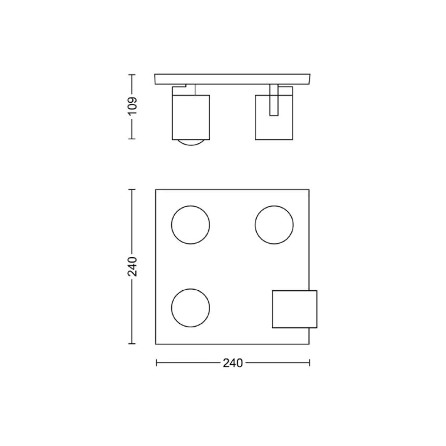 Philips - Φωτιστικό σποτ 4xGU10/20W/230V μαύρο