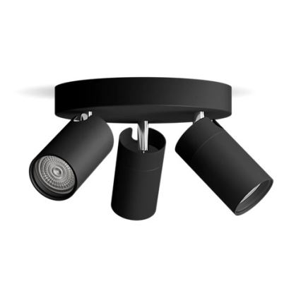 Philips - Φωτιστικό σποτ μπάνιου IDRIS 3xGU10/5W/230V IP44 μαύρο