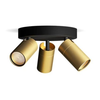 Philips - Φωτιστικό σποτ μπάνιου IDRIS 3xGU10/5W/230V IP44 μαύρο/χρυσαφί