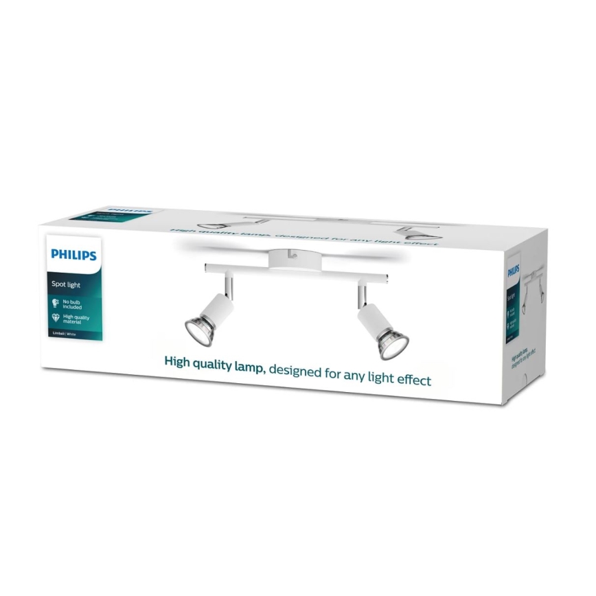 Philips - Φωτιστικό σποτ 2xGU10/50W/230V λευκό