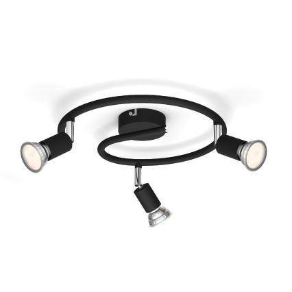 Philips - Φωτιστικό σποτ 3xGU10/50W/230V μαύρο