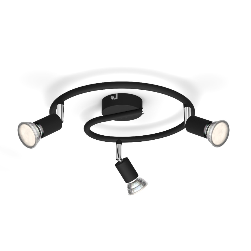 Philips - Φωτιστικό σποτ 3xGU10/50W/230V μαύρο