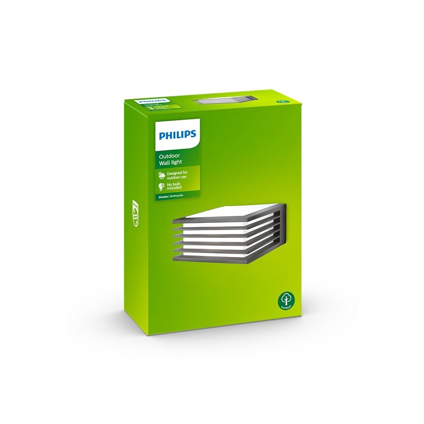 Philips - Φωτιστικό τοίχου εξωτερικού χώρου 1xE27/15W/230V IP44 ανθρακί