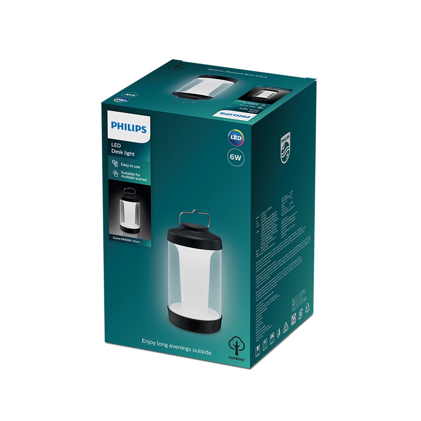 Philips - Φορητό ρυθμιζόμενο LED φωτιστικό CICERO LED/6W/5V 4000 mAh IP54