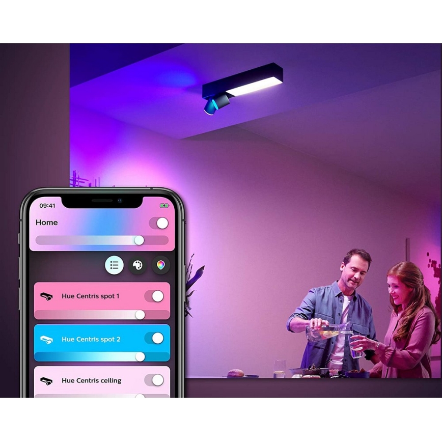 Philips - Ρυθμιζόμενο σημειακό φωτιστικό LED RGBW Hue CENTRIS LED/11W/230V + 2xGU10/5,7W
