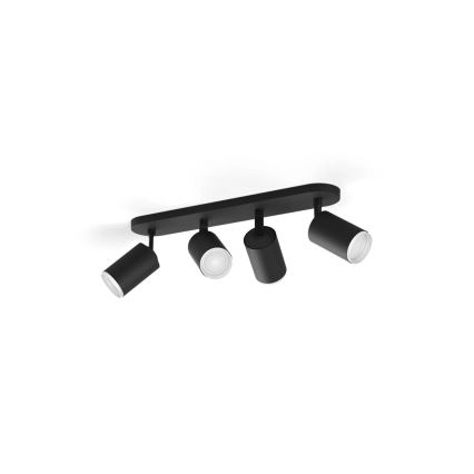 Philips - Ρυθμιζόμενο φωτιστικό LED RGBW Hue FUGATO με 4xGU10/4,2W/230V 2000-6500K μαύρο