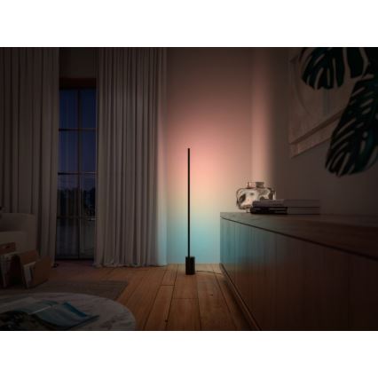 Philips - Ρυθμιζόμενο επιδαπέδιο φωτιστικό LED RGBW Hue SIGNE LED/29W/230V 2000-6500K μαύρο