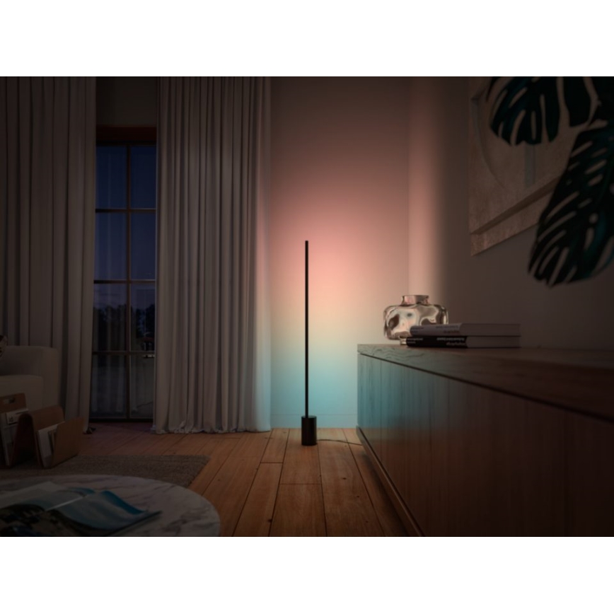 Philips - Ρυθμιζόμενο επιδαπέδιο φωτιστικό LED RGBW Hue SIGNE LED/29W/230V 2000-6500K μαύρο