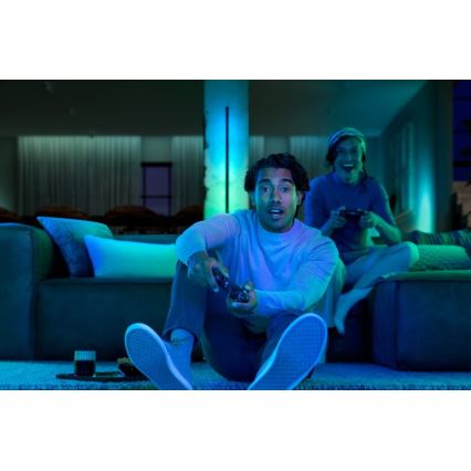Philips - Ρυθμιζόμενο επιδαπέδιο φωτιστικό LED RGBW Hue SIGNE LED/29W/230V 2000-6500K μαύρο