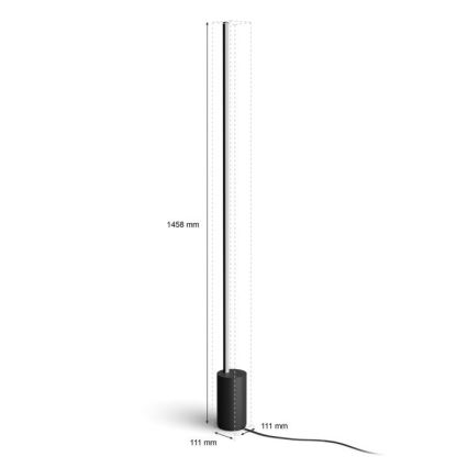 Philips - Ρυθμιζόμενο επιδαπέδιο φωτιστικό LED RGBW Hue SIGNE LED/29W/230V 2000-6500K μαύρο