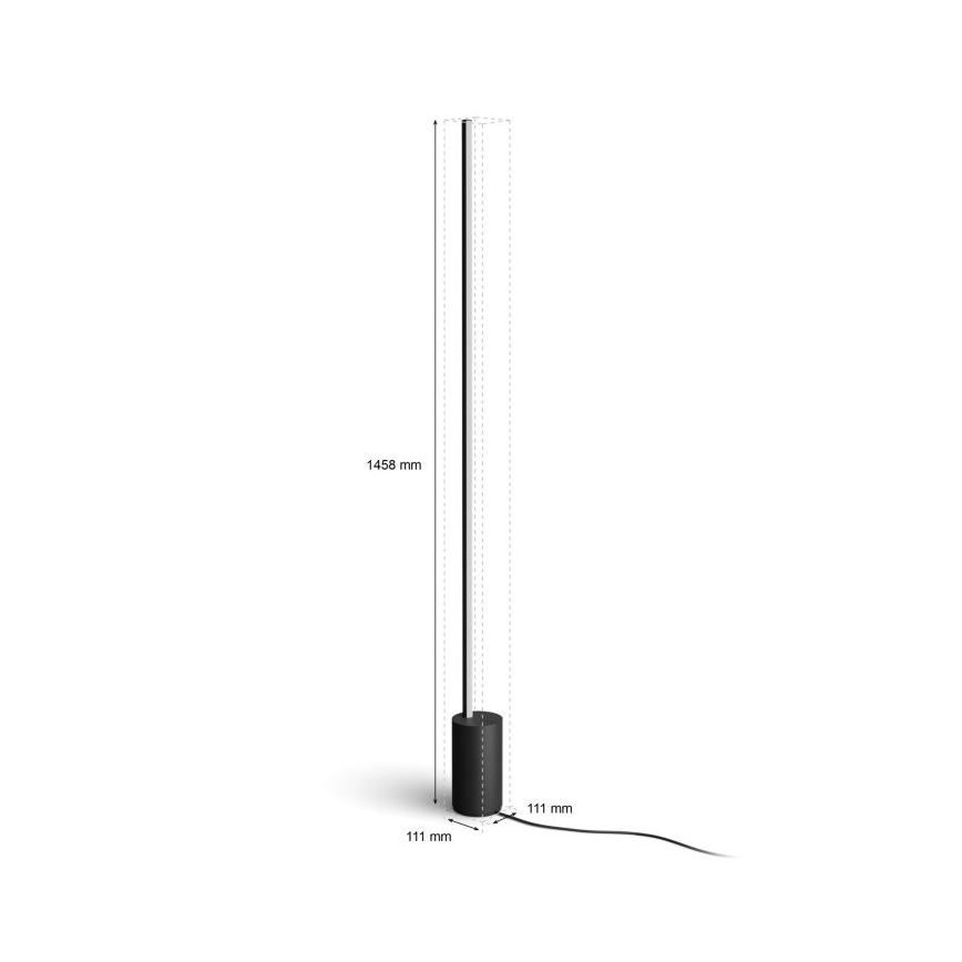 Philips - Ρυθμιζόμενο επιδαπέδιο φωτιστικό LED RGBW Hue SIGNE LED/29W/230V 2000-6500K μαύρο