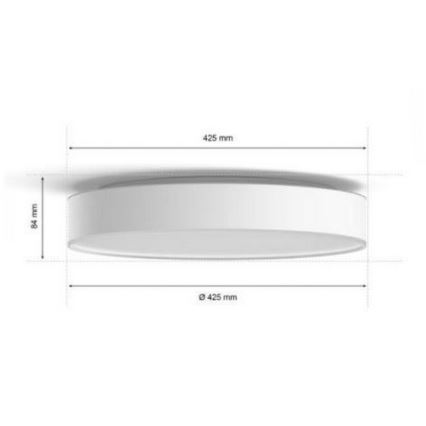Philips - LED Ρυθμιζόμενο φωτιστικό μπάνιου Hue DEVERE LED/33,5W/230V IP44 διάμ. 425 mm 2200-6500K + τηλεχειριστήριο