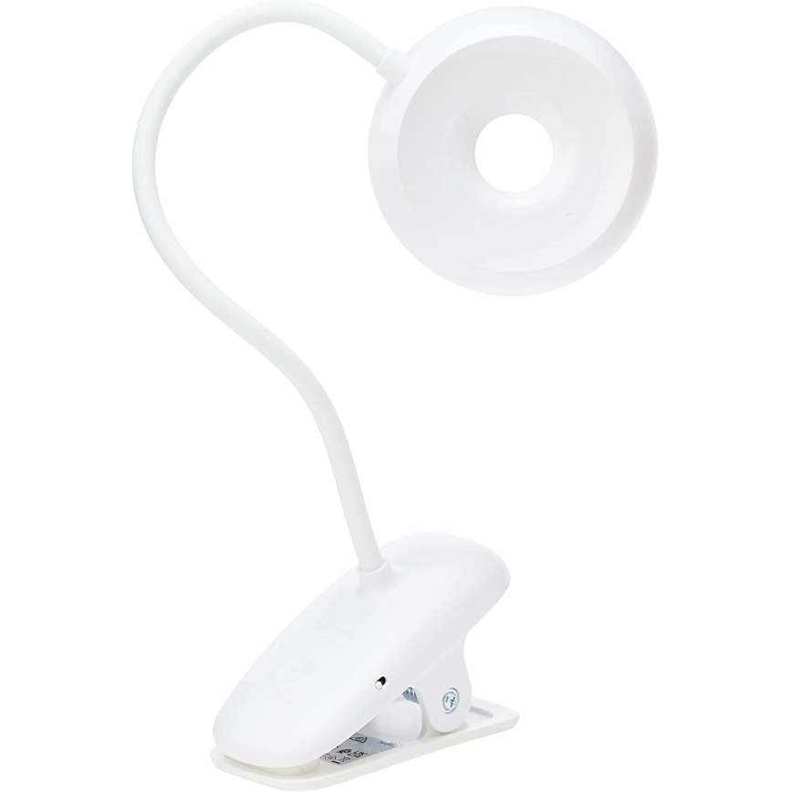 Philips - Ρυθμιζόμενος LED φωτισμός με κλιπ DONUTCLIP LED/3W/5V 1200 mAh CRI 90 λευκό