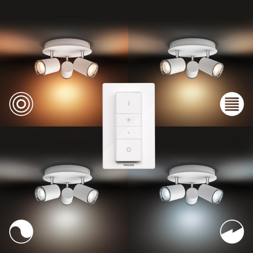Philips - LED Ρυθμιζόμενο φωτιστικό μπάνιου Hue ADORE 3xGU10/5W/230V IP44 + τηλεχειριστήριο