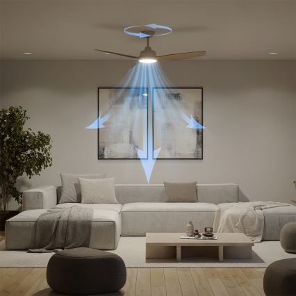 Philips - LED ανεμιστήρας οροφής με ρύθμιση φωτεινότητας OLAS LED/24W/230V Ø132 cm λευκό/καφέ + τηλεχειριστήριο