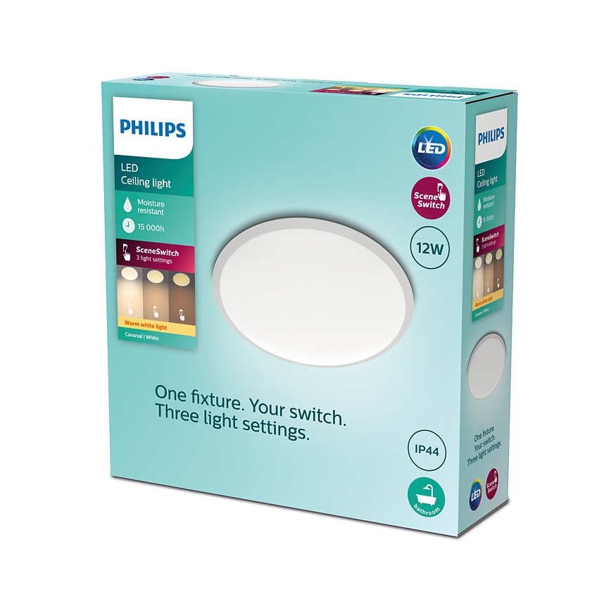 Philips - LED Dimmable φωτιστικό οροφής μπάνιου SCENE SWITCH LED/12W/230V IP44