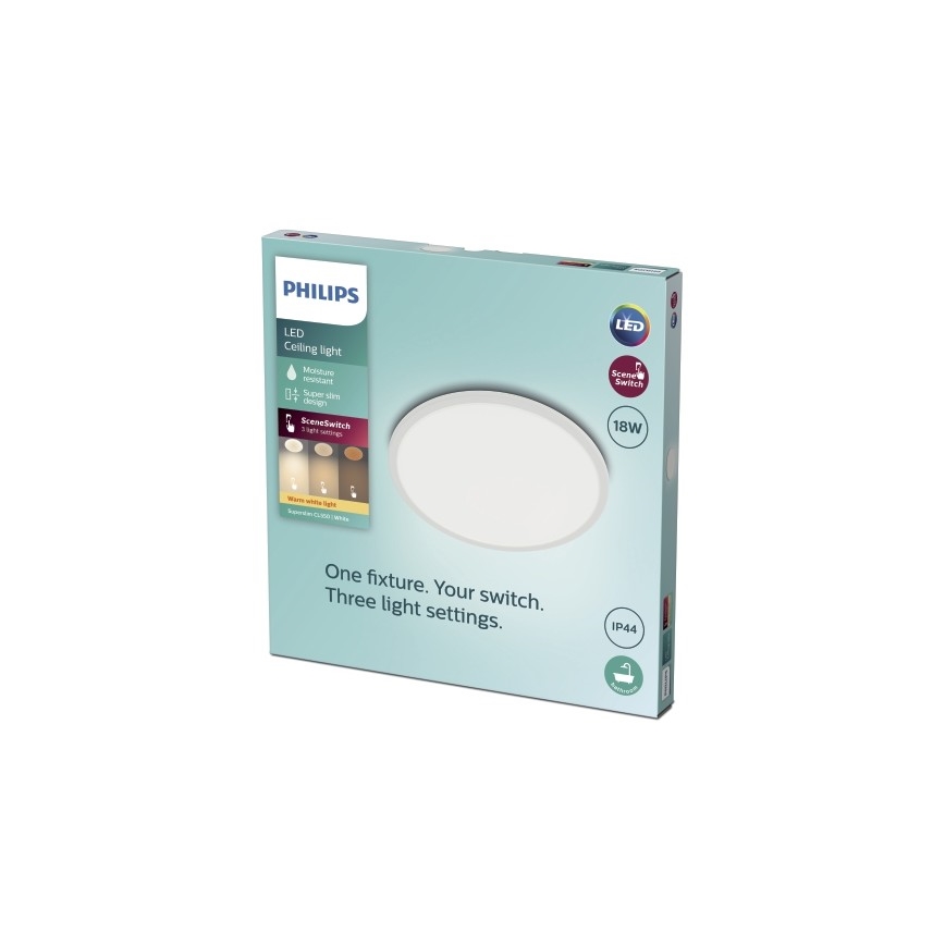 Philips - LED Dimmable φωτιστικό μπάνιου SCENE SWITCH LED/18W/230V IP44 2700K