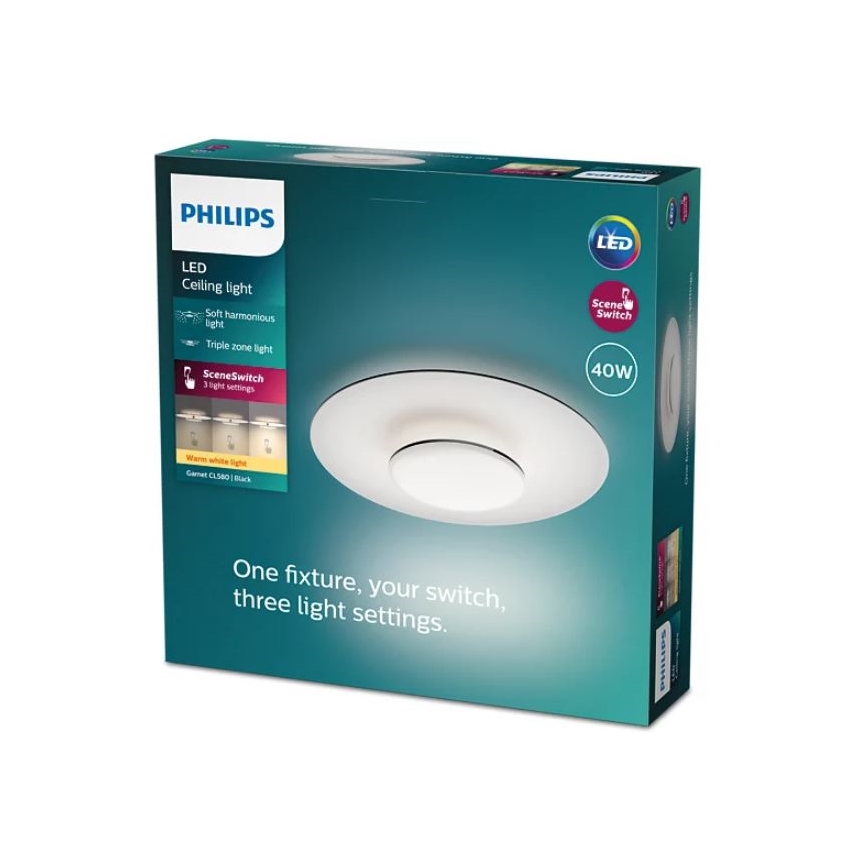 Philips- LED Dimmable φωτιστικό οροφής SCENE SWITCH LED/40W/230V 2700K μαύρο