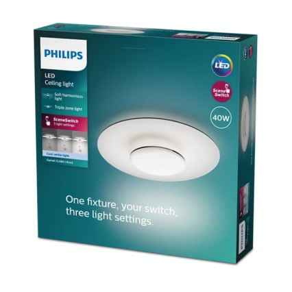 Philips- LED Dimmable φωτιστικό οροφής SCENE SWITCH LED/40W/230V 4000K μαύρο