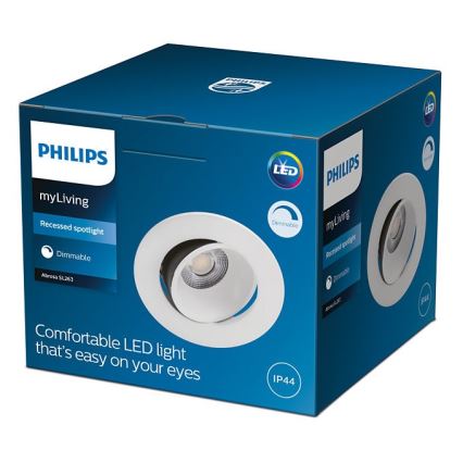 Philips - LED Dimmable χωνευτό φωτιστικό μπάνιου ABROSA 1xLED/9W/230V IP44