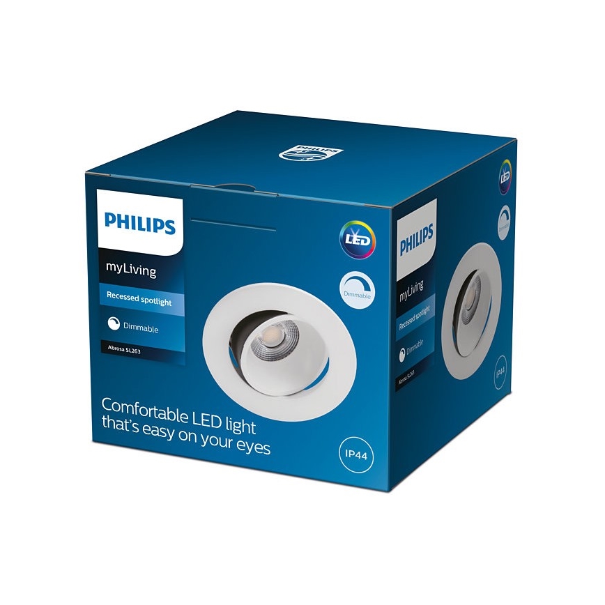 Philips - LED Dimmable χωνευτό φωτιστικό μπάνιου ABROSA 1xLED/9W/230V IP44