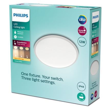 Philips - LED Dimmable φωτιστικό οροφής μπάνιου SCENE SWITCH LED/12W/230V IP44