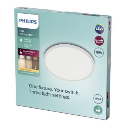 Philips - LED Dimmable φωτιστικό μπάνιου SCENE SWITCH LED/18W/230V IP44 2700K