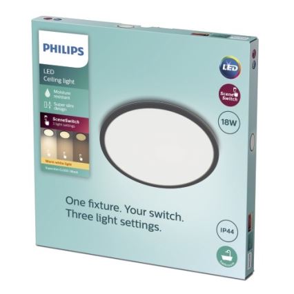 Philips - LED Dimmable φωτιστικό οροφής μπάνιου SCENE SWITCH LED/18W/230V IP44 2700K