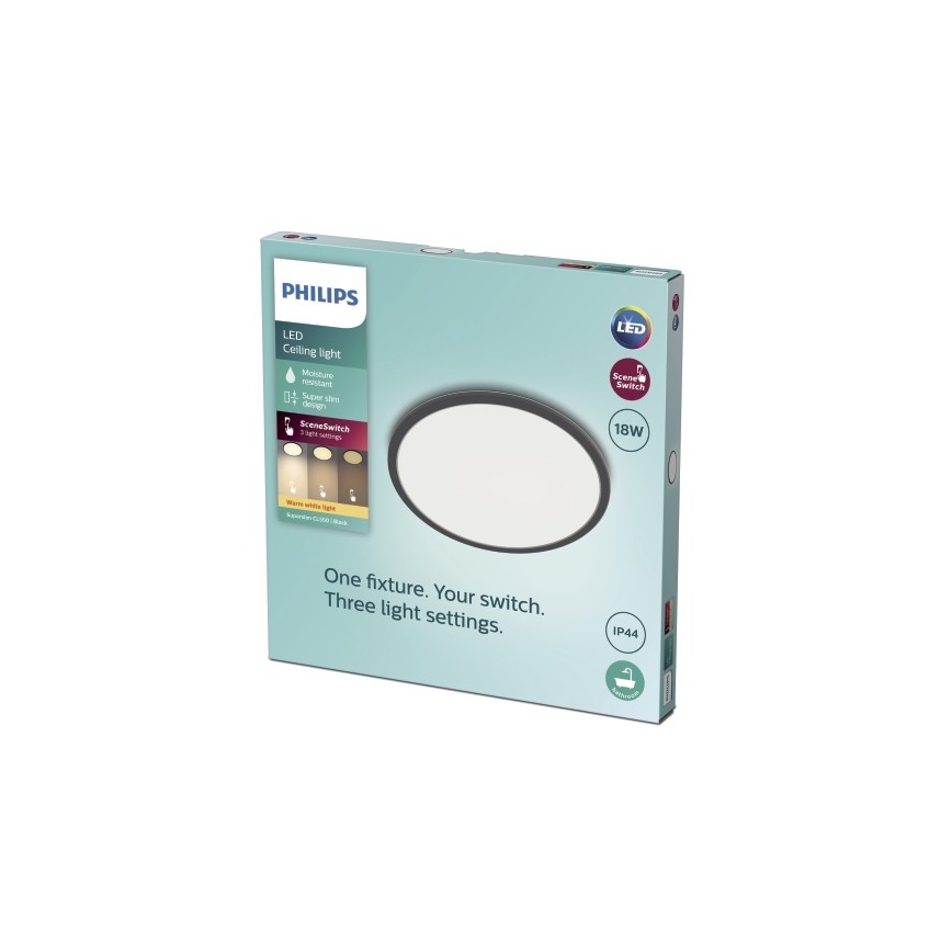 Philips - LED Dimmable φωτιστικό οροφής μπάνιου SCENE SWITCH LED/18W/230V IP44 2700K