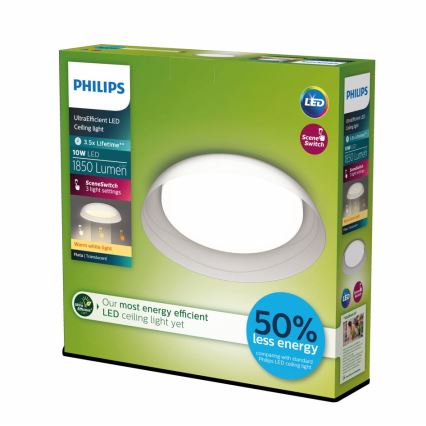 Philips - LED Dimmable φωτιστικό οροφής FLETA SCENE SWITCH LED/10W/230V 2700K διαφανής