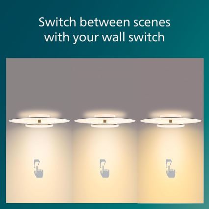 Philips- LED Dimmable φωτιστικό οροφής SCENE SWITCH LED/30W/230V 2700K ασήμι