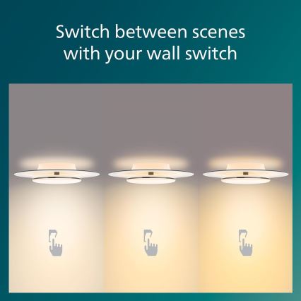 Philips- LED Dimmable φωτιστικό οροφής SCENE SWITCH LED/30W/230V 2700K μαύρο
