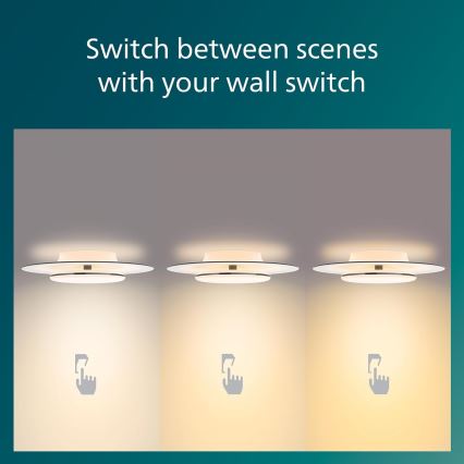 Philips- LED Dimmable φωτιστικό οροφής SCENE SWITCH LED/30W/230V 2700K μαύρο