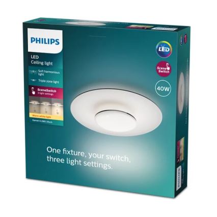 Philips- LED Dimmable φωτιστικό οροφής SCENE SWITCH LED/40W/230V 2700K μαύρο