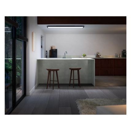 Philips - LED Dimmable φωτιστικό οροφής Hue AURELLE LED/39W/230V 2200-6500K 120x30 cm μαύρο