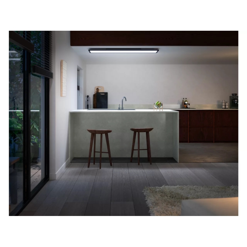 Philips - LED Dimmable φωτιστικό οροφής Hue AURELLE LED/39W/230V 2200-6500K 120x30 cm μαύρο
