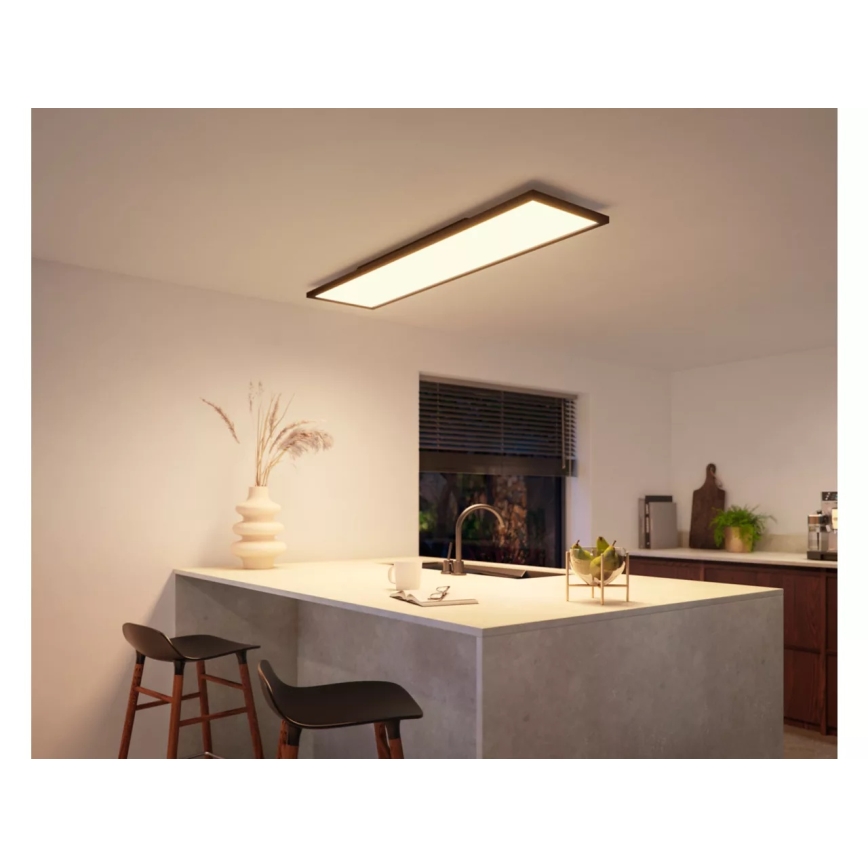 Philips - LED Dimmable φωτιστικό οροφής Hue AURELLE LED/39W/230V 2200-6500K 120x30 cm μαύρο