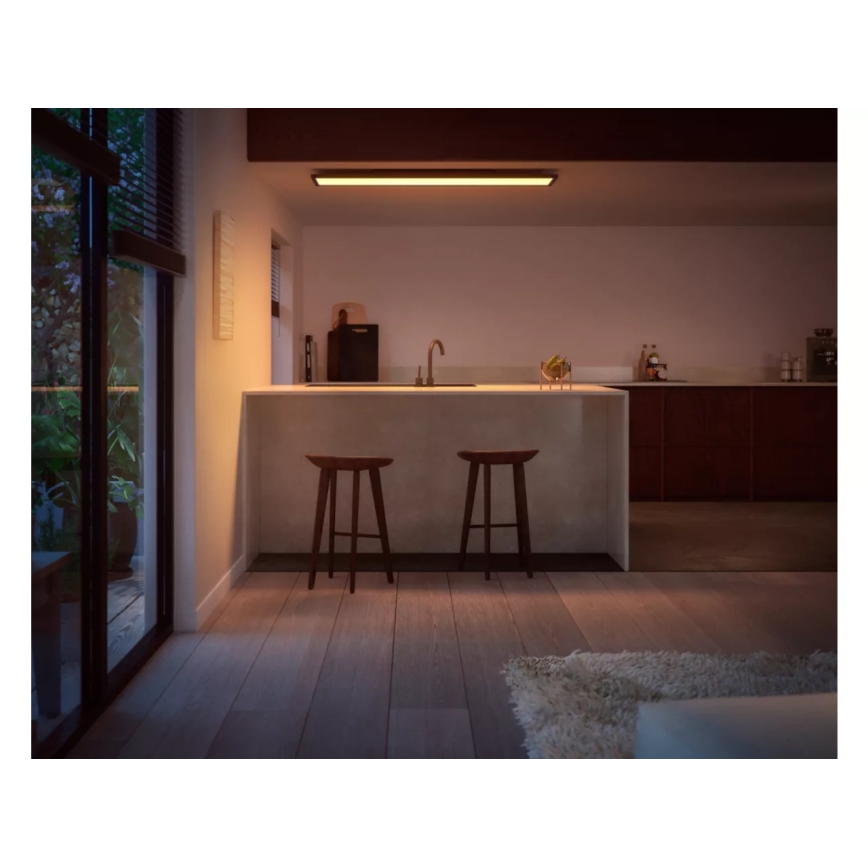 Philips - LED Dimmable φωτιστικό οροφής Hue AURELLE LED/39W/230V 2200-6500K 120x30 cm μαύρο