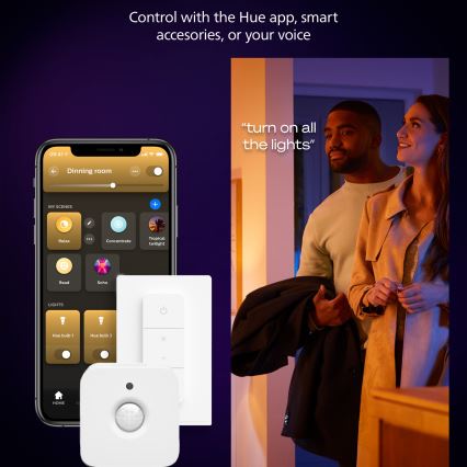 Philips - LED Dimmable φωτιστικό οροφής Hue AURELLE LED/39W/230V 2200-6500K 120x30 cm μαύρο