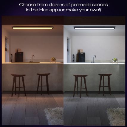 Philips - LED Dimmable φωτιστικό οροφής Hue AURELLE LED/39W/230V 2200-6500K 120x30 cm μαύρο