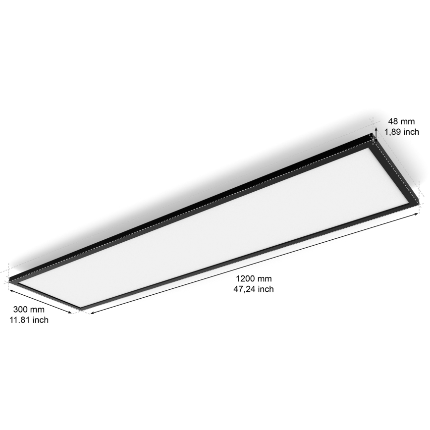Philips - LED Dimmable φωτιστικό οροφής Hue AURELLE LED/39W/230V 2200-6500K 120x30 cm μαύρο