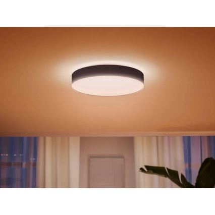 Philips - LED Dimmable φωτιστικό οροφής Hue LED/33,5W/230V 2200-6500K διάμετρος 425 mm μαύρο + τηλεχειριστήριο