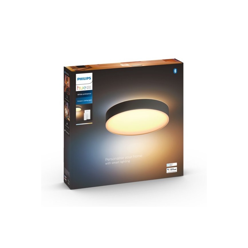 Philips - LED Dimmable φωτιστικό οροφής Hue LED/33,5W/230V 2200-6500K διάμετρος 425 mm μαύρο + τηλεχειριστήριο
