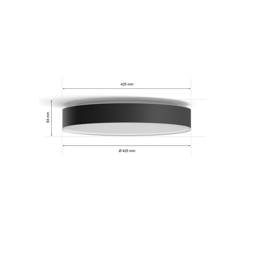 Philips - LED Dimmable φωτιστικό οροφής Hue LED/33,5W/230V 2200-6500K διάμετρος 425 mm μαύρο + τηλεχειριστήριο