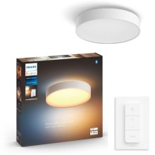 Philips - LED Dimmable φωτιστικό οροφής Hue ENRAVE LED/19,2W/230V 2200-6500K δ. 381 mm λευκό + τηλεχειριστήριο
