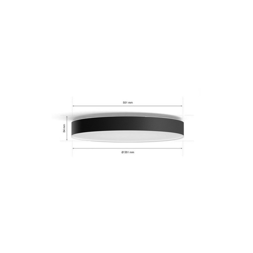 Philips - LED Dimmable φωτιστικό οροφής Hue LED/48W/230V 2200-6500K διάμετρος 551 mm μαύρο + τηλεχειριστήριο