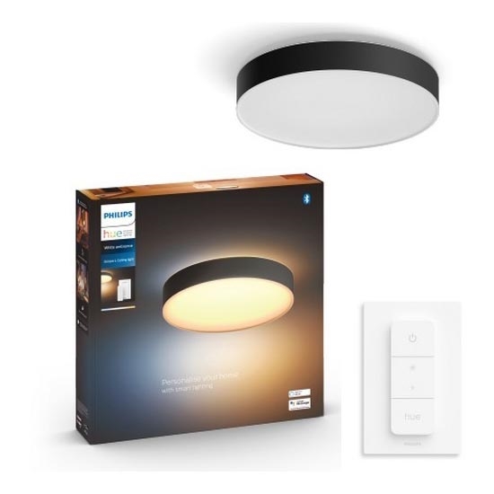 Philips - LED Dimmable φωτιστικό οροφής Hue LED/33,5W/230V 2200-6500K διάμετρος 425 mm μαύρο + τηλεχειριστήριο