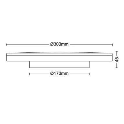 Philips - LED Dimmable φωτιστικό οροφής SCENE SWITCH LED/18W/230V διάμετρος 30 cm 2700K μαύρο